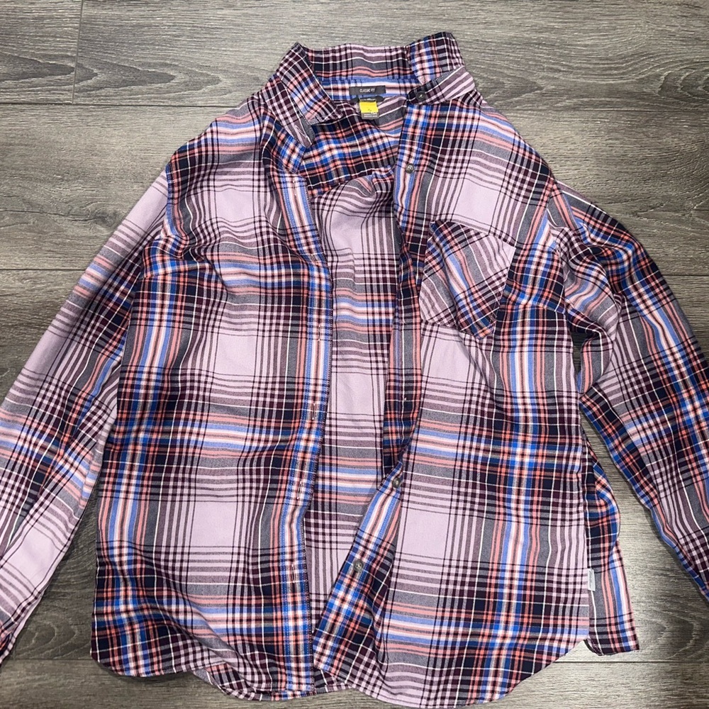 Eddie Bauer Kids Plaid Shirt - Purple and Red